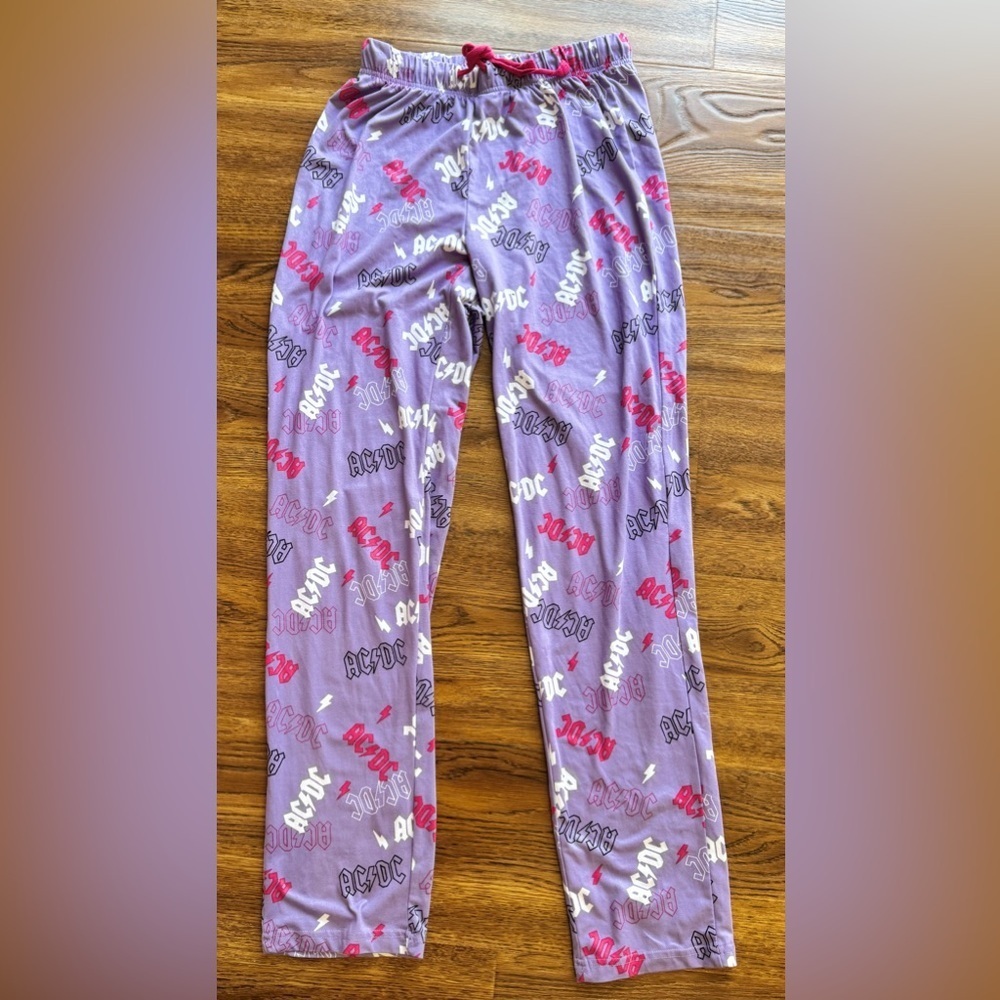 AC/DC Purple and Red Pajama Pants (XS)